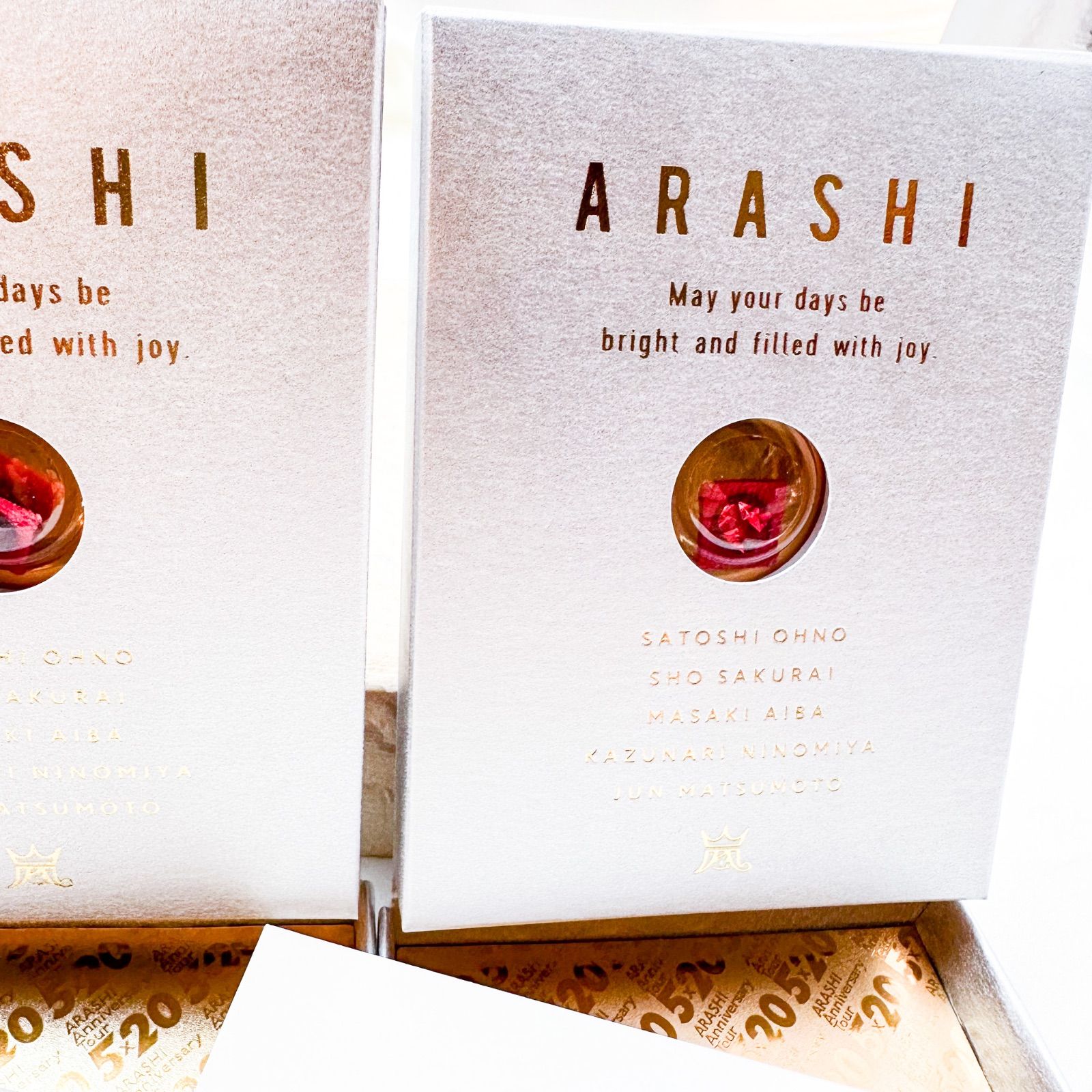 嵐 オープニング幕スワロフスキー ファンクラブ会員特典 2点(レッド