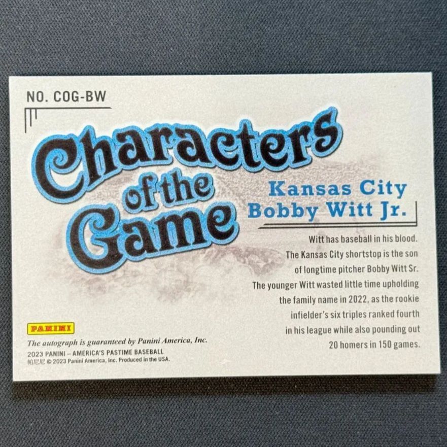 ボビーウィットジュニア　Topps 2023 50枚限定　直筆サインカード 5枚限定サイン】ボビー・ウィットJr. 直筆サイン 2023 Panini 5