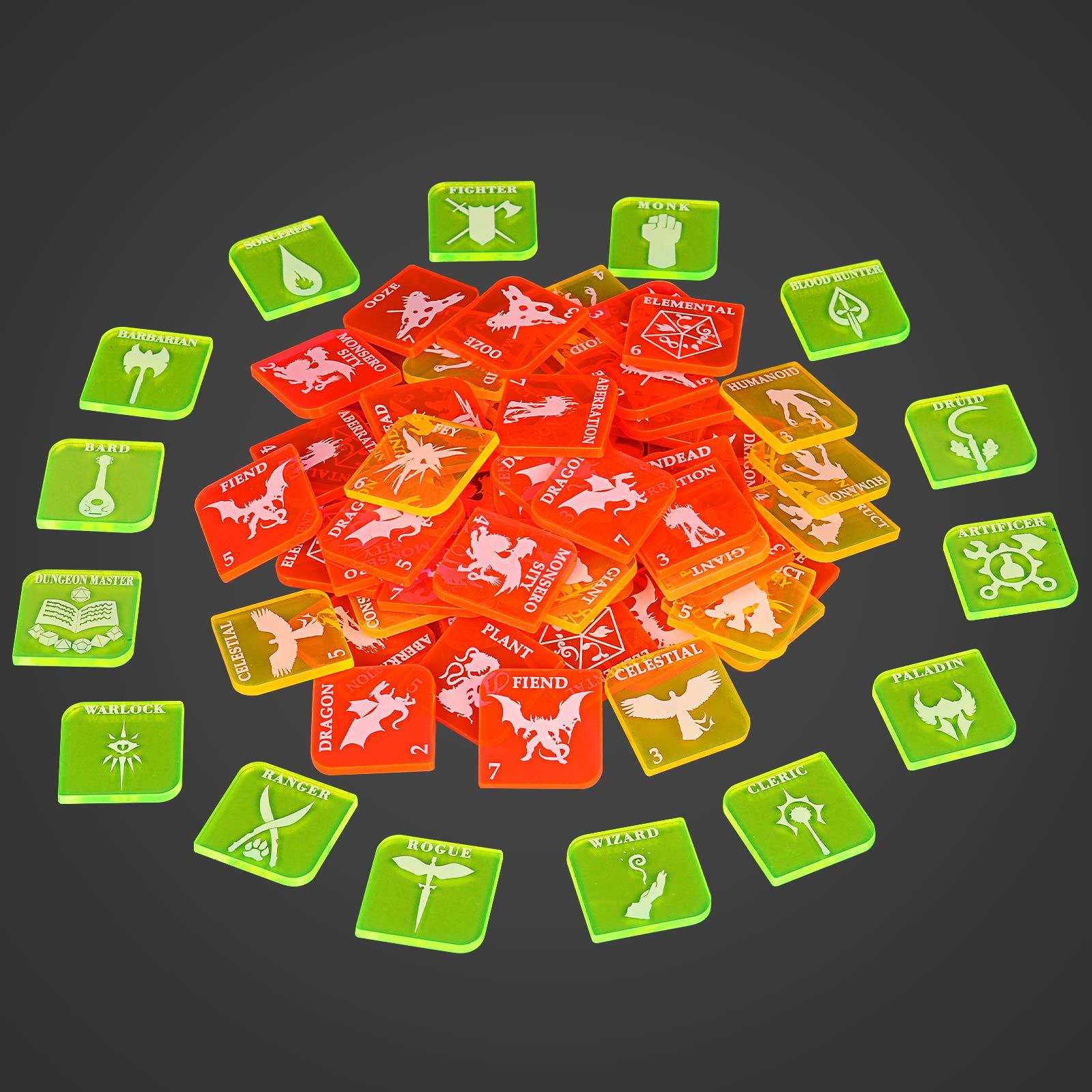 CZYY D&D 卓上ゲームトークン ファンタジー RPG ヒーローとモンスタートークン 112個セット ダンジョンズ&ドラゴンズ パスファインダーに最適 (アクリル) [アクリル]