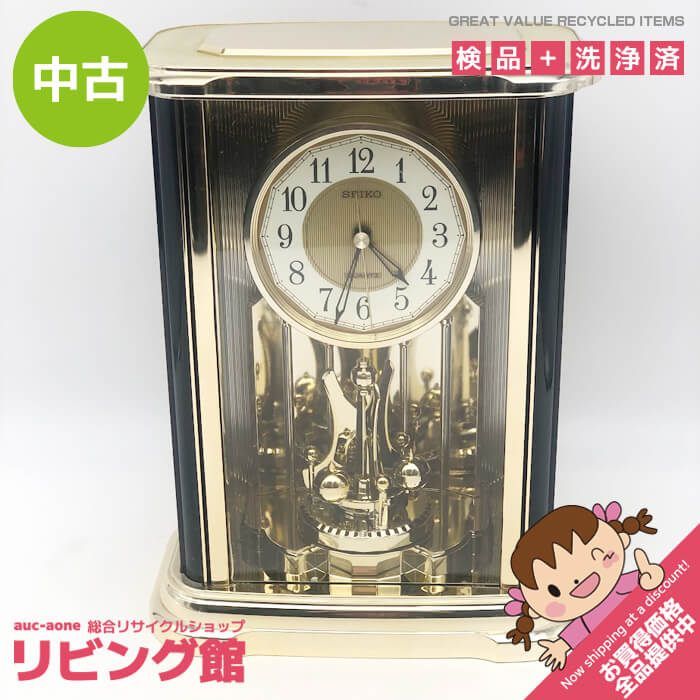 ss7244 【中古】 セイコー 置時計 BZ314G ゴールド 高さ30cm