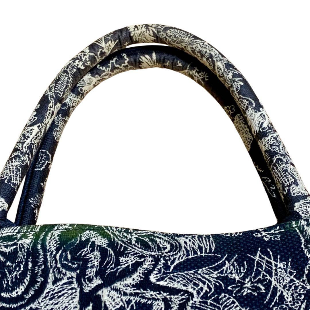 クリスチャンディオール ブックトート ミディアム トワルドゥジュイ ネイビー 紺 クリスチャンディオール ブックトート ミディアム トワルドゥジュイ