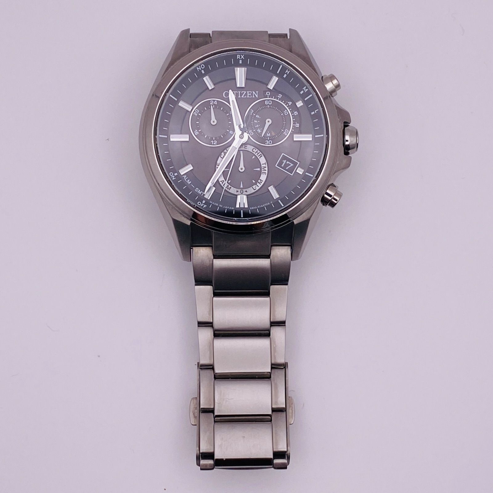 T332）美品 稼働品 CITIZEN シチズン 電波ソーラー ECO-DRIVE ATTESA  