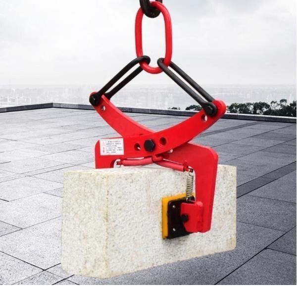 石材用クランプ 石材吊りクランプ 開口幅60-180mm 最大荷重325kg 合金鋼製 つり上げ 運搬 敷設 墓石 造園石 建築 土木用石