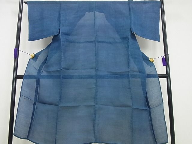 平和屋本店 夏物 男性 人間国宝 千葉あやの 重要無形文化財 正藍染 麻 たとう紙付き 3s5637