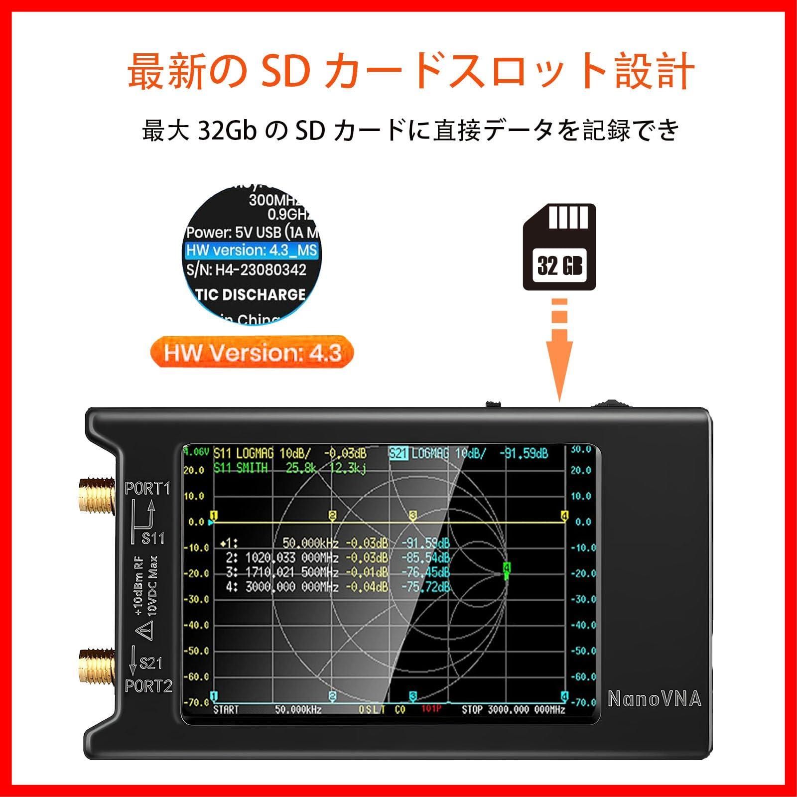 NanoVNA-H4 ベクトルネットワークアナライザ、V4.3 Amazon.co.jp: NanoVNA-H4 V4.3ベクトルネットワークアナライザ