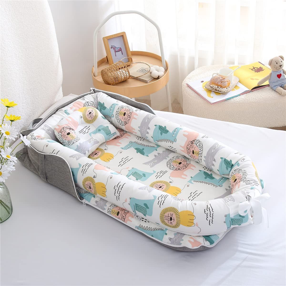 特価セール】ベビーベッド 新生児 枕付き ベッドインベッド