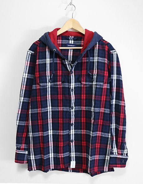 ☆新品 DESCENDANT ◇19AW STONER HOODED LS SHIRT フード ネルシャツ