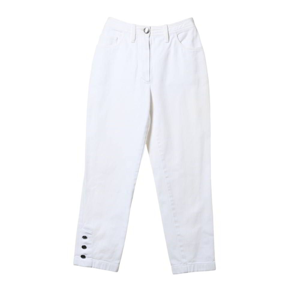 CHANEL 97C P08636V02376 バックポケット ココマーク 裾ボタン デニム パンツ