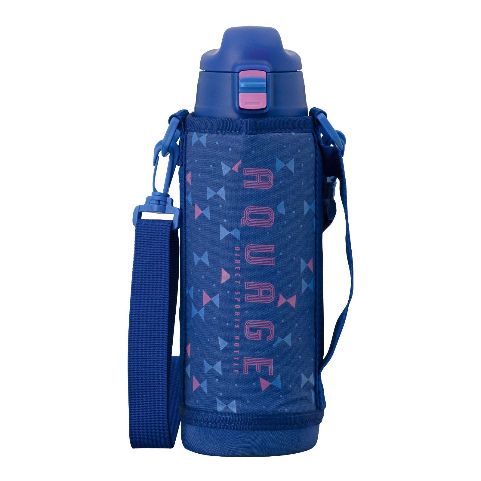 アトラス 水筒 850ml 810ml 子ども キッズ 保温 保冷 軽量 直飲み コップ付 2WAY ポーチ付き ブルー アクアージュ ANW-800BL