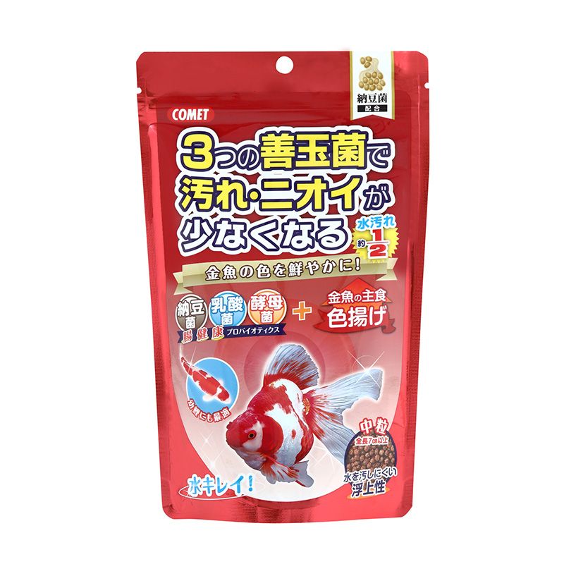 【同梱不可】【10個セット】コメット金魚の主食納豆菌色揚げ中粒430g