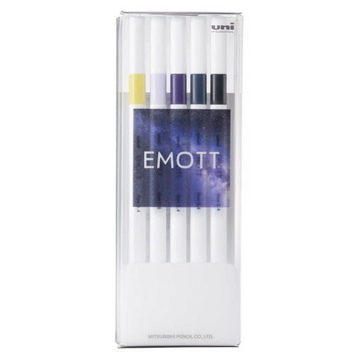まとめ 三菱鉛筆 水性サインペン EMOTT5色 NO.11 描線幅 0.4mm レモン ペールランダー バイオレット ブルーブラック ブラック PEMSY5C.NO11 ×10セット