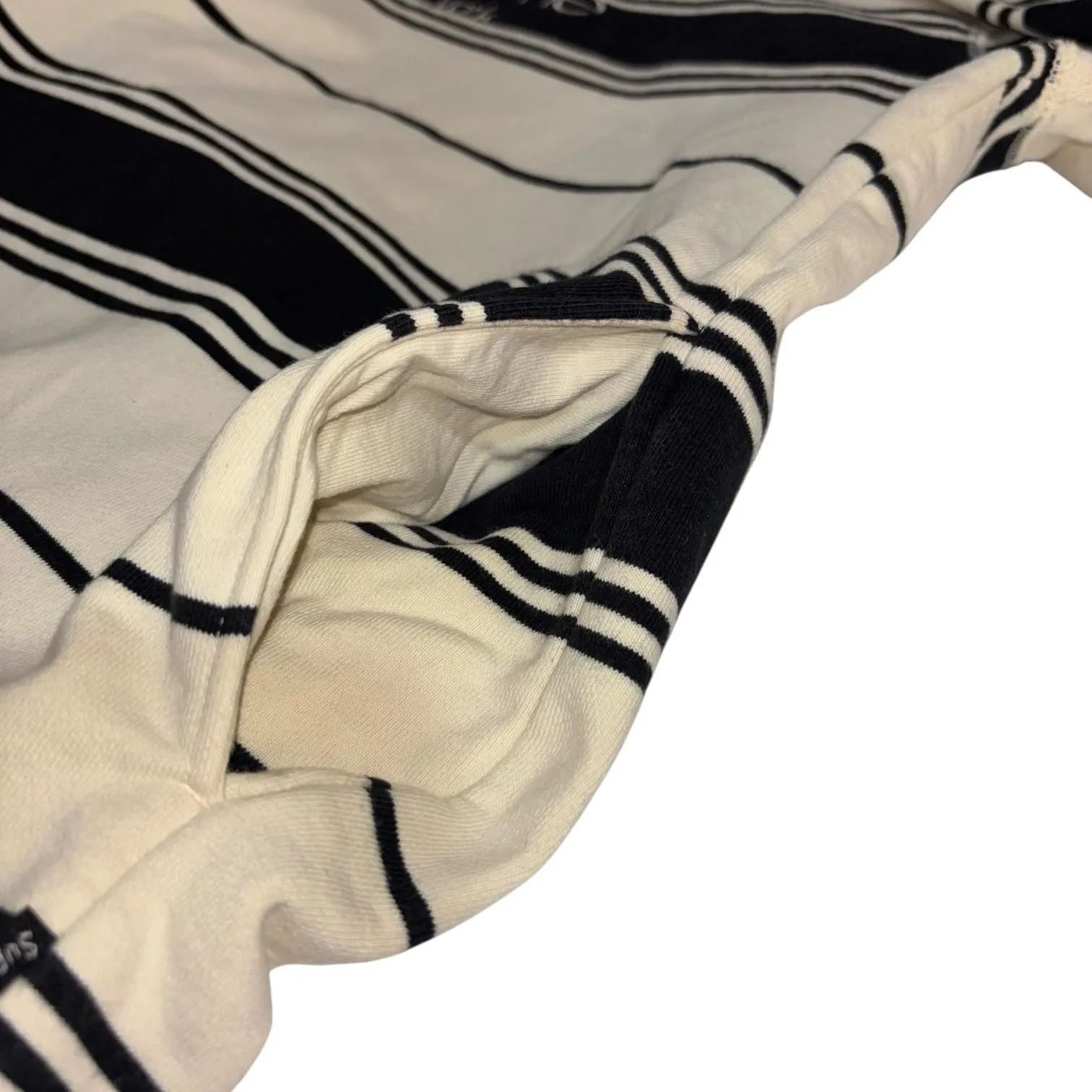 16AW SUPREME Striped Hooded Crewneck BLK S シュプリーム ボーダー 