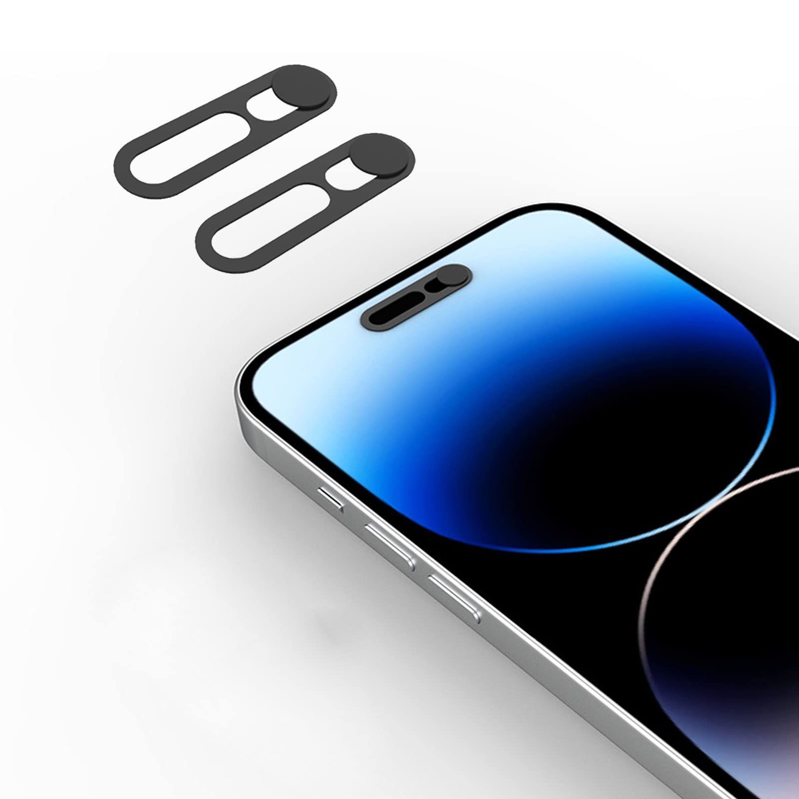 フロントカメラカバー、カメラカバー iPhone 14Pro/14Pro Max/iPhone15/15Puls/15Pro/15ProMax/iPhone16/16Proに対応。ウェブカメラカバープロテクターがプライバシーとセキュリティを保護(2個、ブラック
