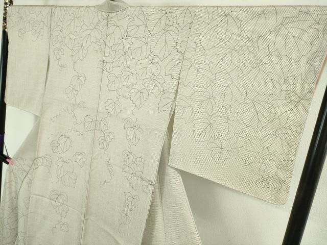平和屋本店■極上　白鷹お召　訪問着　葡萄蔦の葉文　逸品　未使用　DZAA9434kh5 平和屋本店□極上 白鷹お召 訪問着 葡萄蔦の葉文 逸品 未使用