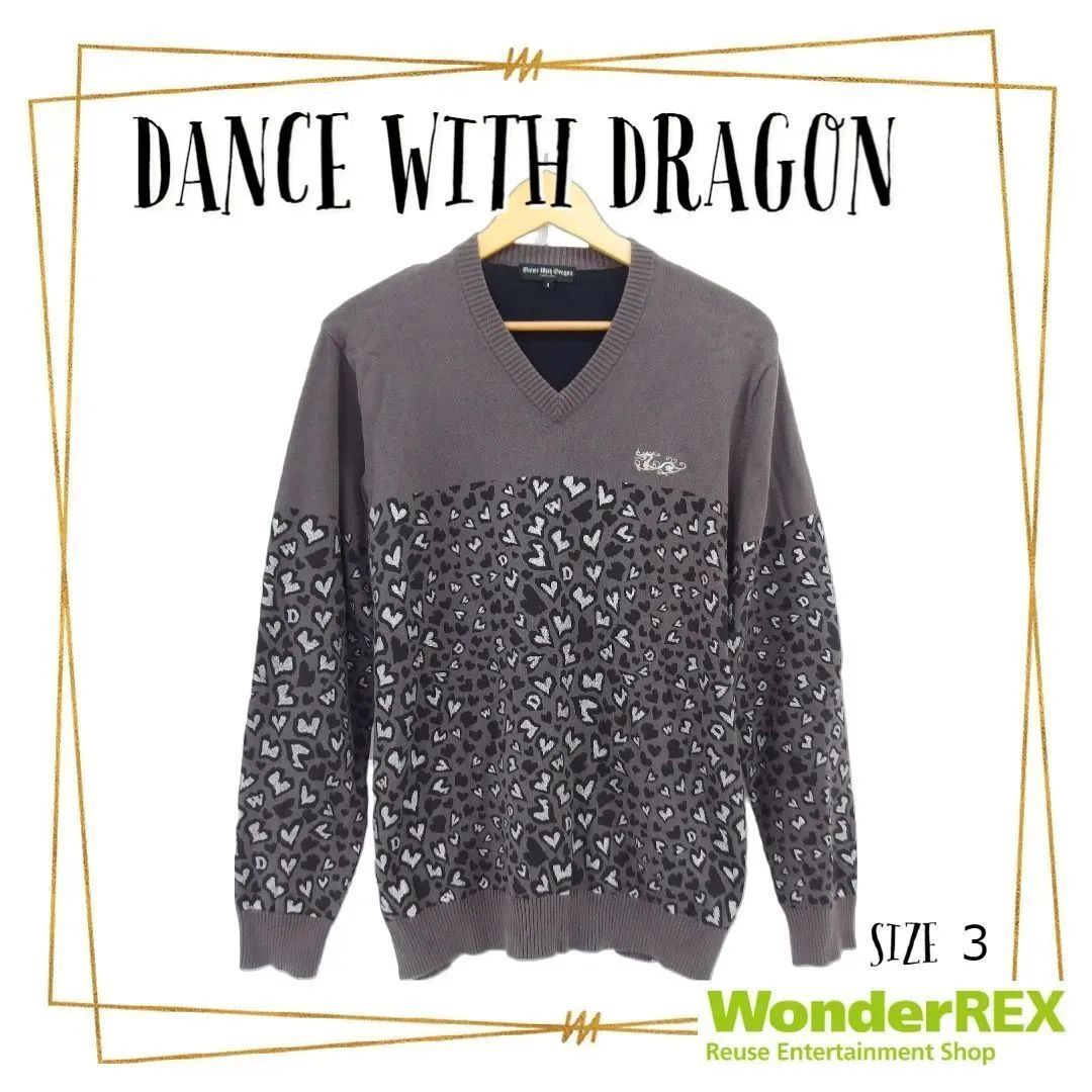 DANCE WITH DRAGON Vネック ニット プルオーバー セーター - WonderREX