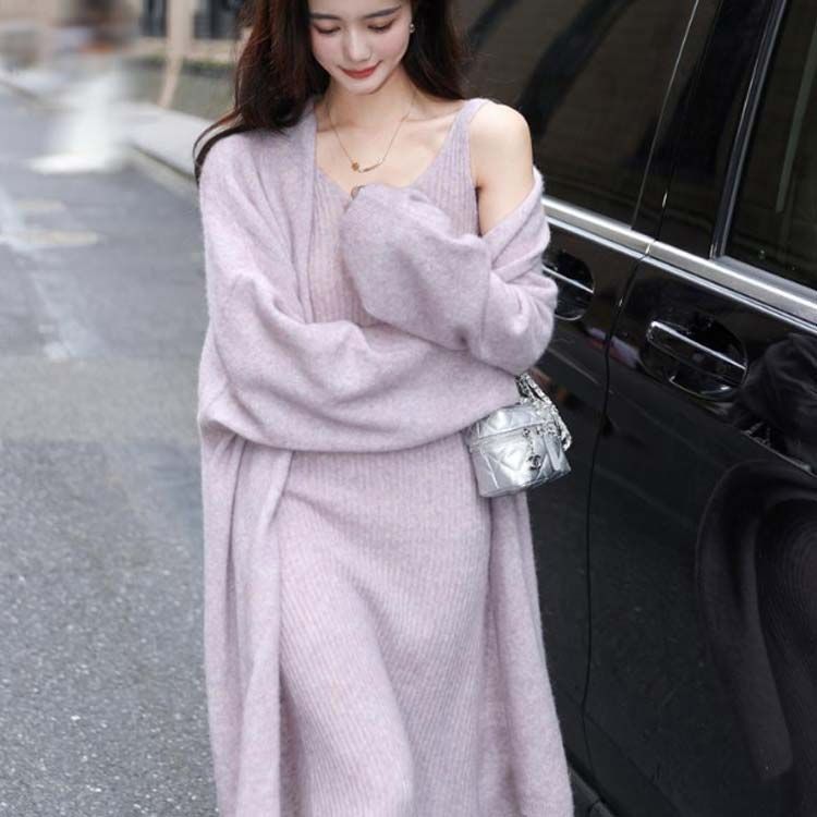 ニット セットアップ ワンピース カーディガン キャミワンピ ニット セットアップ ワンピース カーディガン キャミワンピ