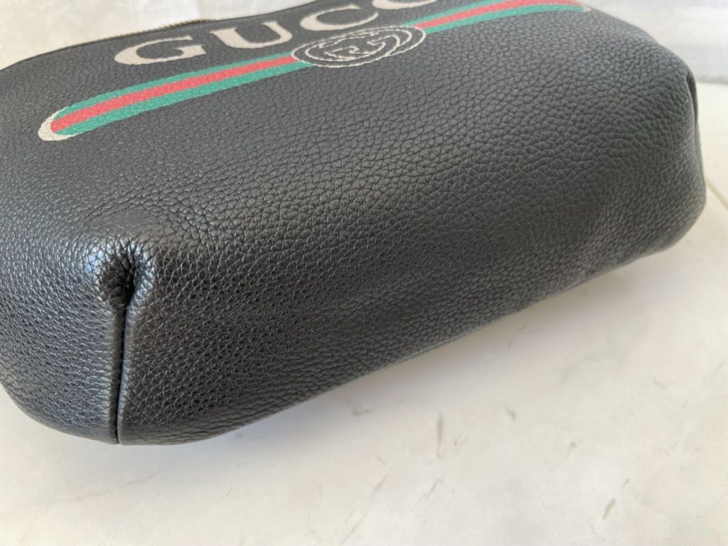 GUCCI ロゴ プリント ベルト バッグ ウエスト ポーチ ボディ GUCCI ロゴ プリント ベルト バッグ ウエスト ポーチ ボディ