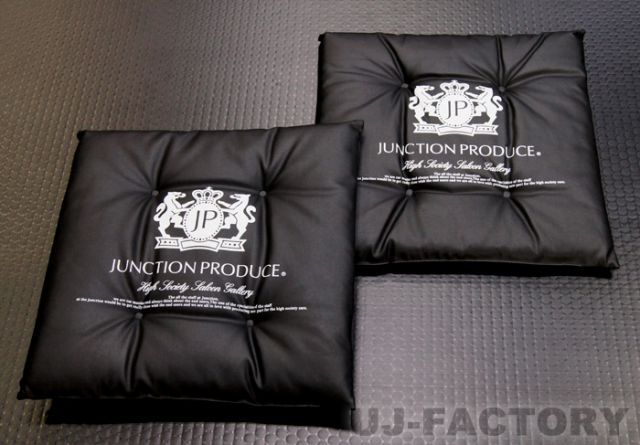 【ジャンクションプロデュース/ JUNCTION PRODUCE】レザークッション ブラック　黒座布団