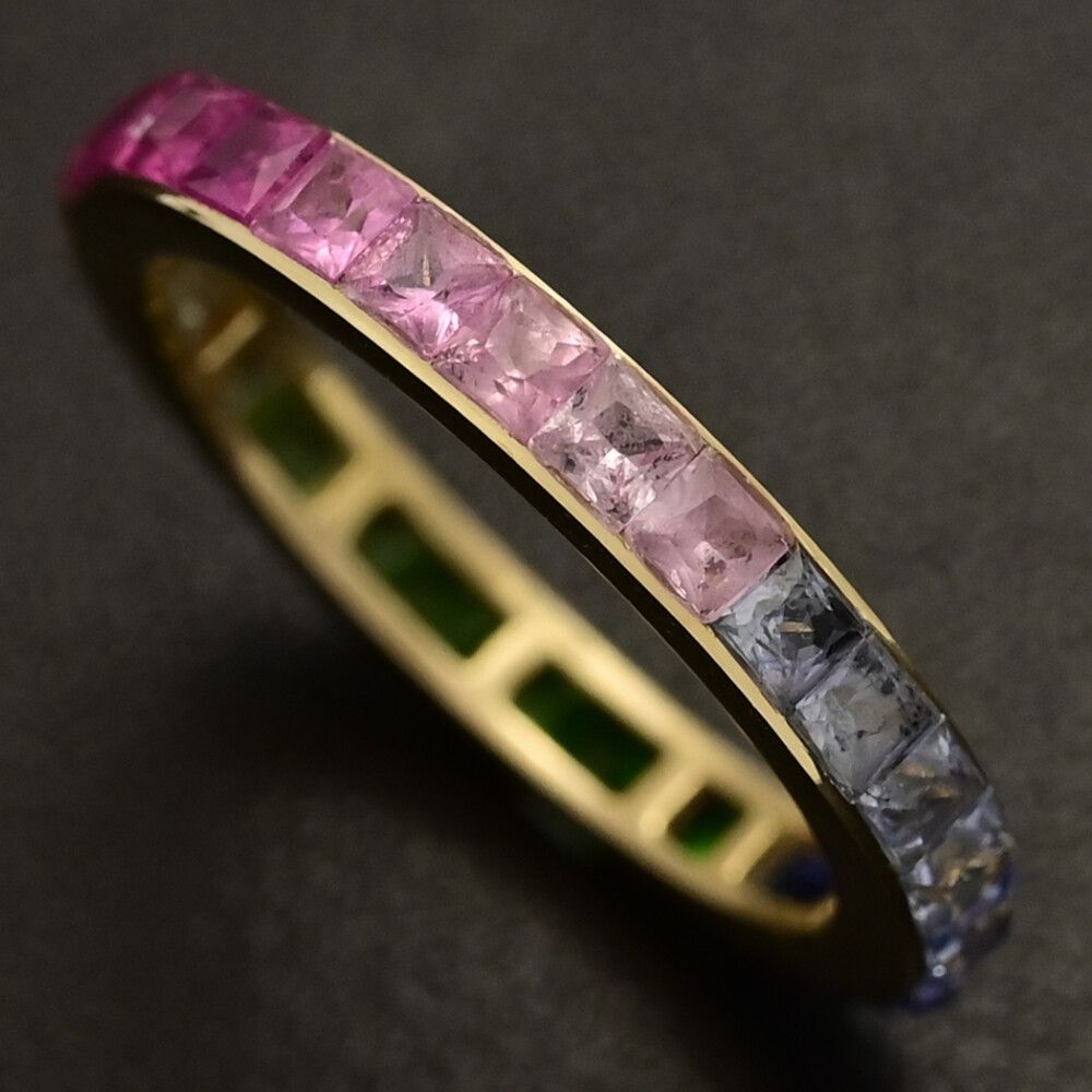 マルチ ストーン･ダイヤモンド リング･指輪 K18YG 750-2.4g 10号 50 イエローゴールド プレゼント 記念日 ♀ S レディース 592111