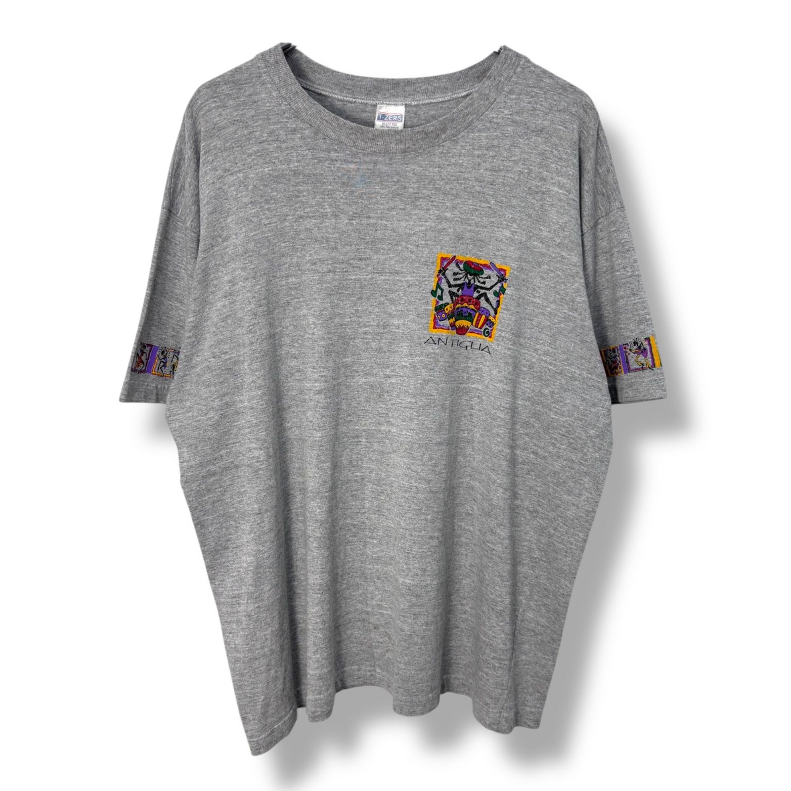 90s ANTIGUA SHADOW MAN Print T-Shirt 【L】 90年代 アンティグア T 