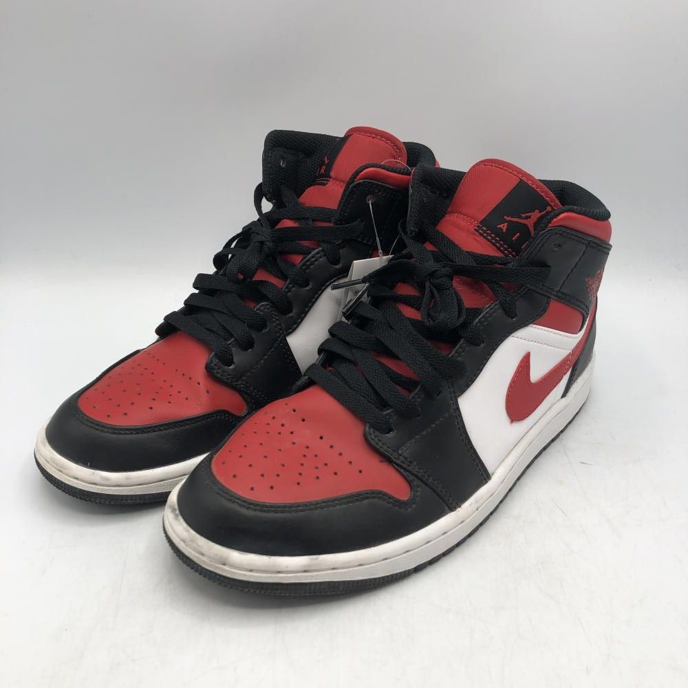 【中古】NIKE AIR JORDAN 1 MID Black Gym Red サイズ26.5cm 554724-079 ナイキ レッド[17]