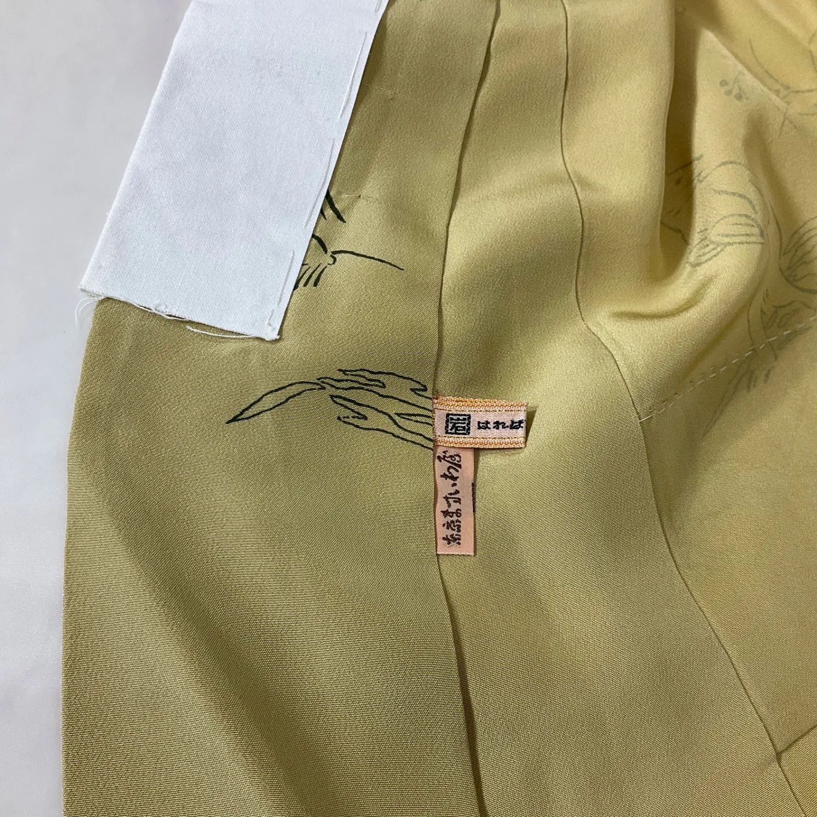 同然◆長襦袢◆仕付け糸付き◆鳥獣戯画◆正絹◆単衣◆袖無双◆白半衿付き◆東京ますいわ屋◆はればれ加工◆居敷当て付き◆日本和裁技術院◆裄64.5肩丈121.5◆小紋紬附下訪問着留袖袷単衣夏着物◆K1224