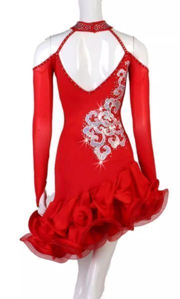 ラテンドレス ワンピース フリンジドレス サルサ レッド オーダー