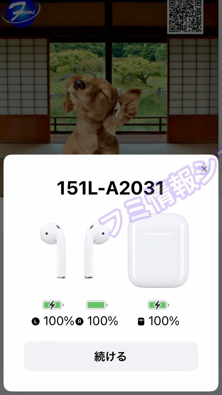 アップルAirPods左耳/A2031/第２世代/電池４時間/良品151L