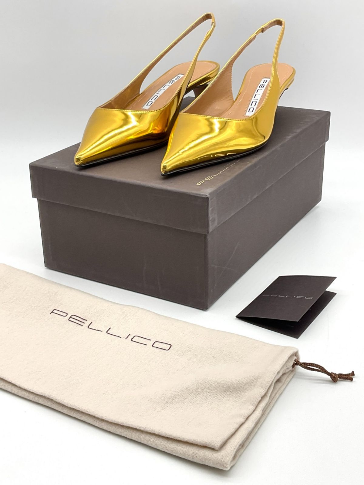 新品 PELLICO ペリーコ 37 ゴールド バックスリング パンプス - メルカリ