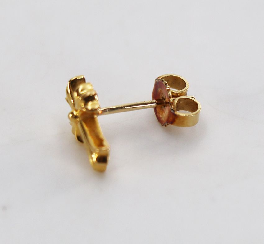 クロムハーツ　ピアス　22K　CH　クロスファット　スタッド　14K　YG　片耳 クロムハーツ ピアス 22K CH クロスファット スタッド 14K YG 片耳