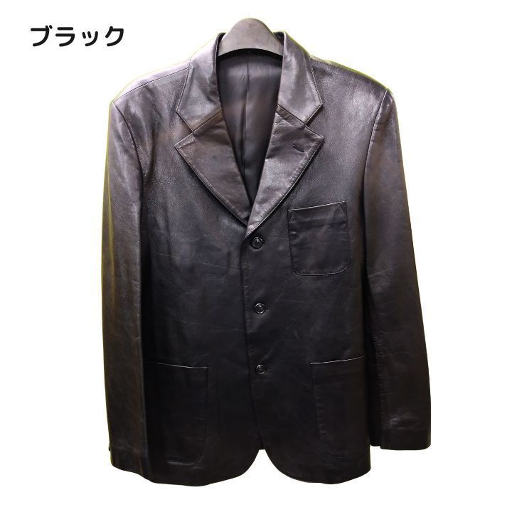 【メンズレザージャケット】XLサイズ/ラムレザー/メンズレザー JINLUN] シングルライダースジャケット メンズ レザージャケット ラム