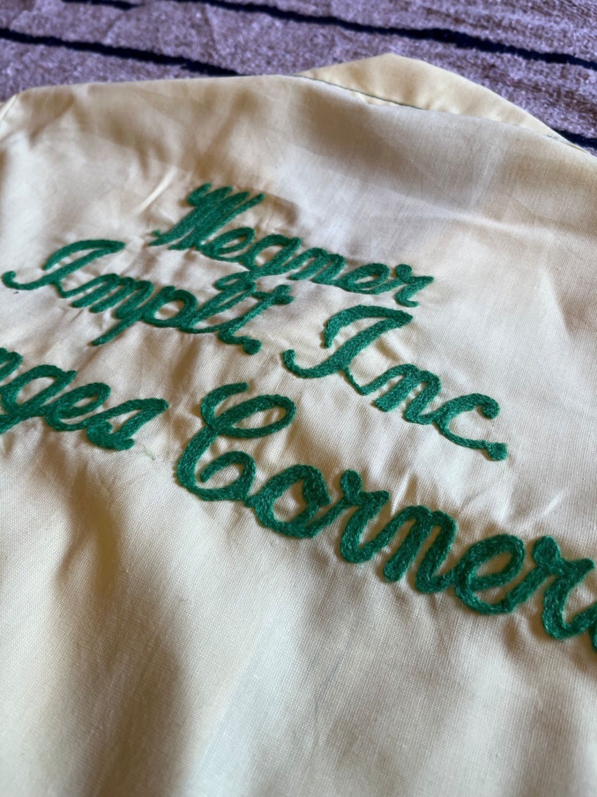 ワークシャツ チェーンステッチ 刺繍 ◇チェーンステッチ 刺繍メンズ ボーリング シャツ◇S～2XL