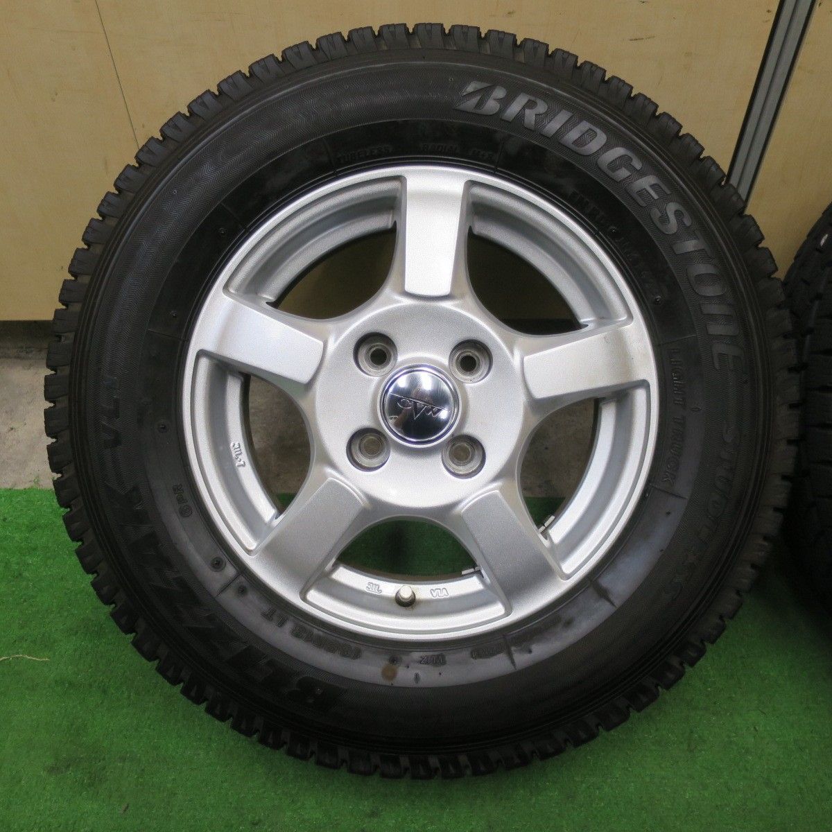 バリ溝 23年 9.5分 スタッドレス 165R13 6PR ブリヂストン ブリザック VL1 CVW 社外 アルミ 13インチ PCD100 4H 5091002TTス