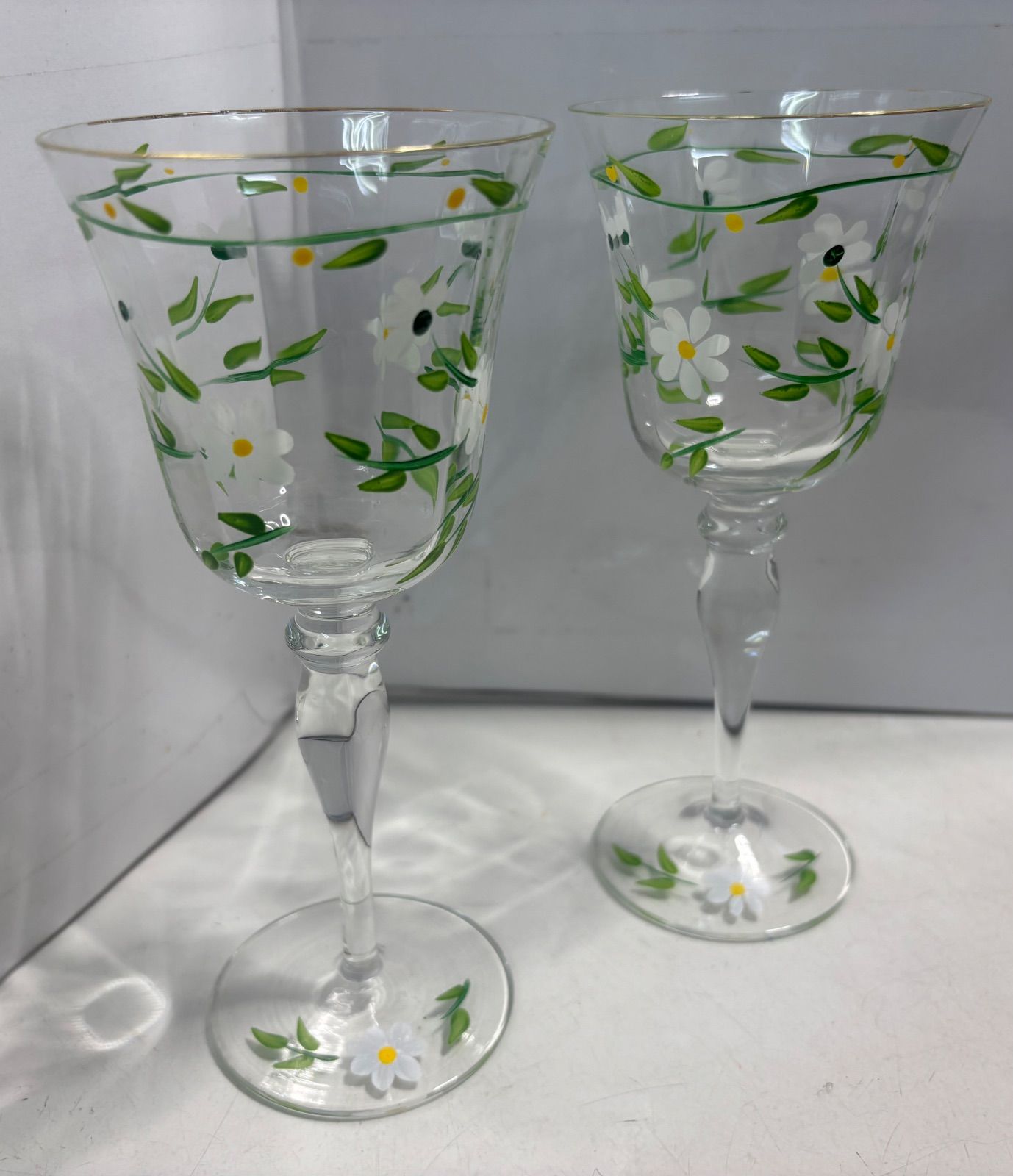 ◇手描き 花柄 ペア ワイングラス 市場】牡丹花モチーフ ピンク ワイン  