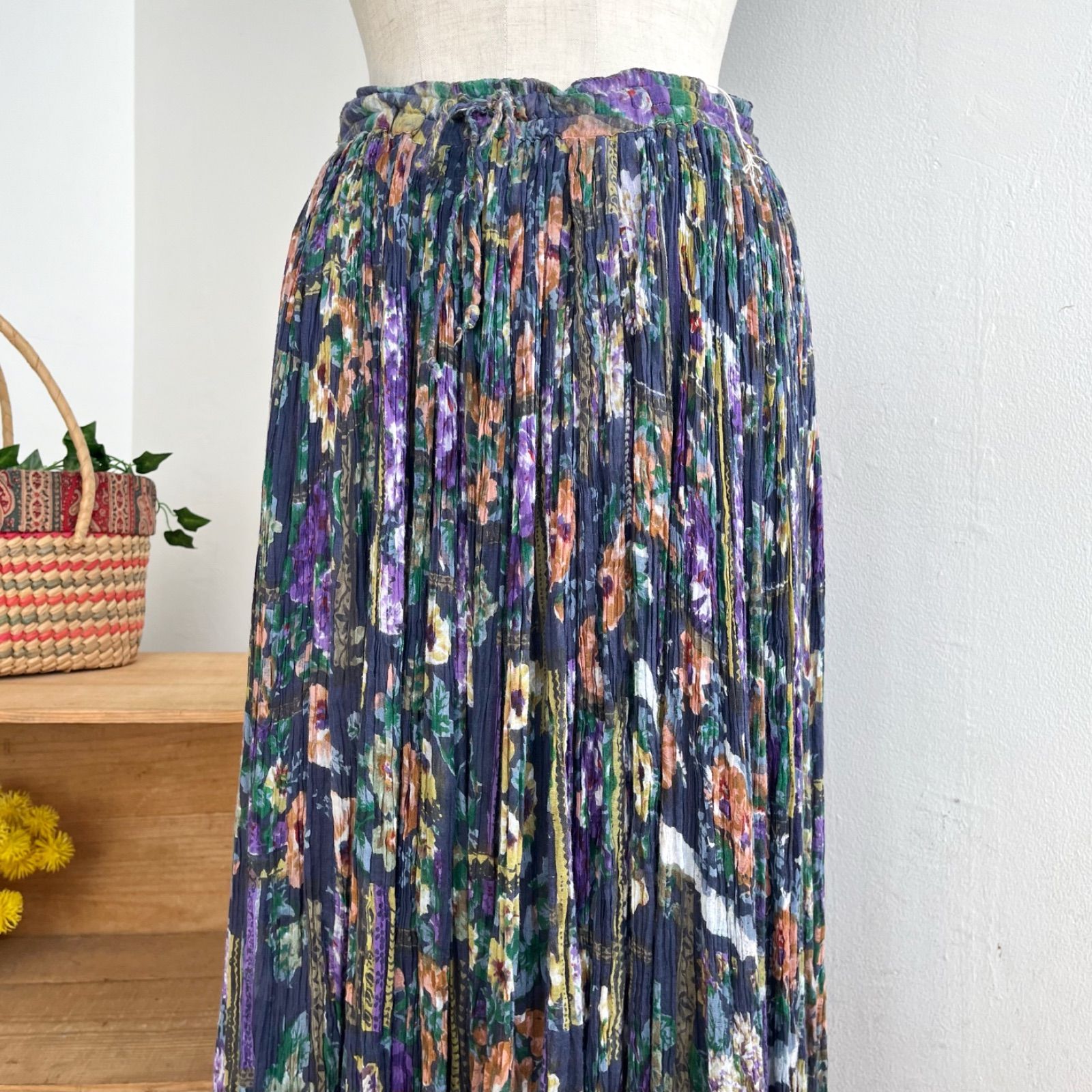 USA VINTAGE KORET City Blues FLOWER PATTERNED DESIGN LONG