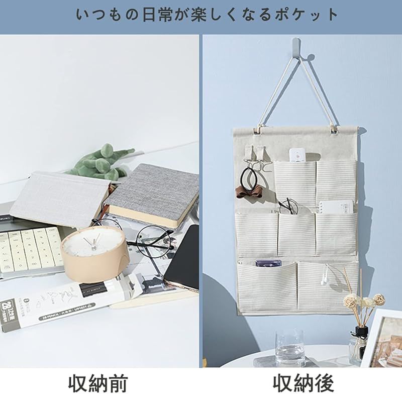 Feifyw ウォールポケット 壁掛け収納式 ドアハンガーポケット 3段 7