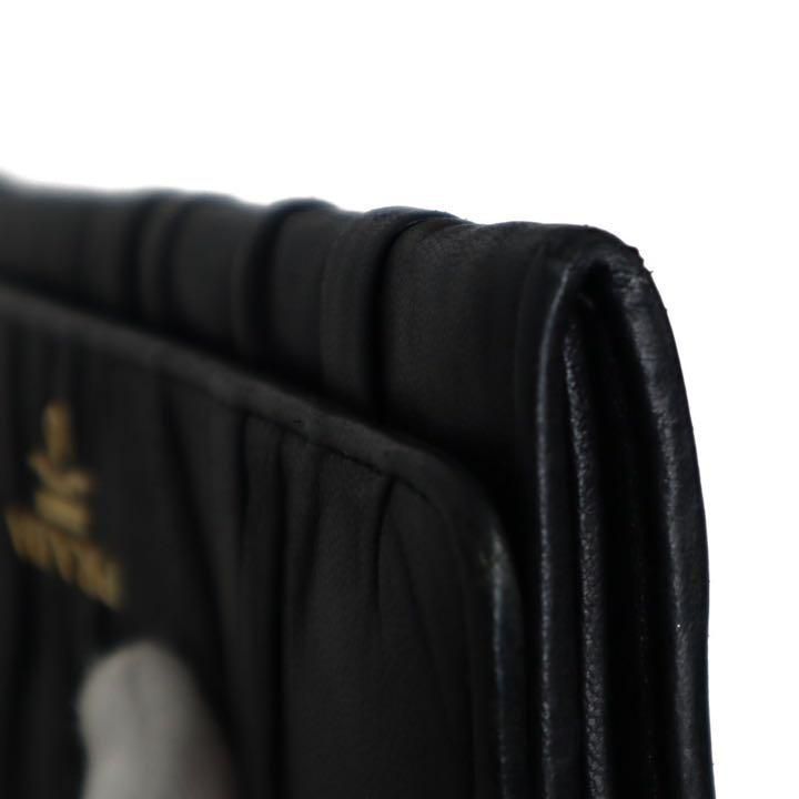 PRADA プラダ長財布ギャザーレザー定価88000円黒