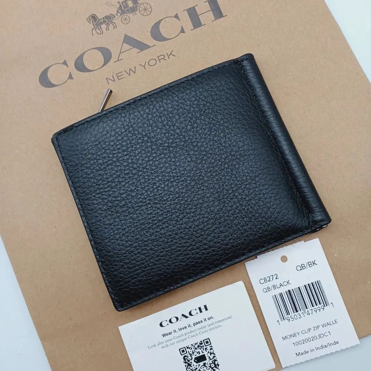 新品 COACH マネークリップ 財布 ジップ メンズ商品 送料込み
