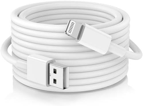 QZIIW エクストラロング iPhone充電ケーブル 15フィート Apple MFI認証 USB to Lightningケーブル 15フィート|5m Apple 高速充電ケーブル 15フィート iPhone 14 13 12 1