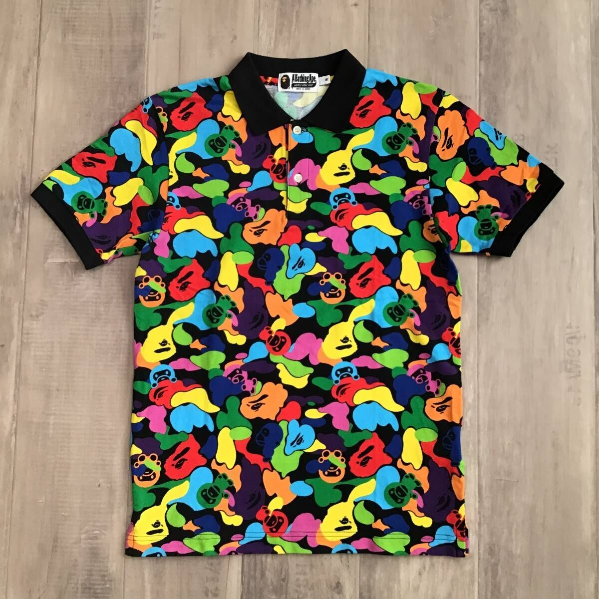 マイロ マルチカモ ポロシャツ Mサイズ a bathing ape BAPE MILO multi