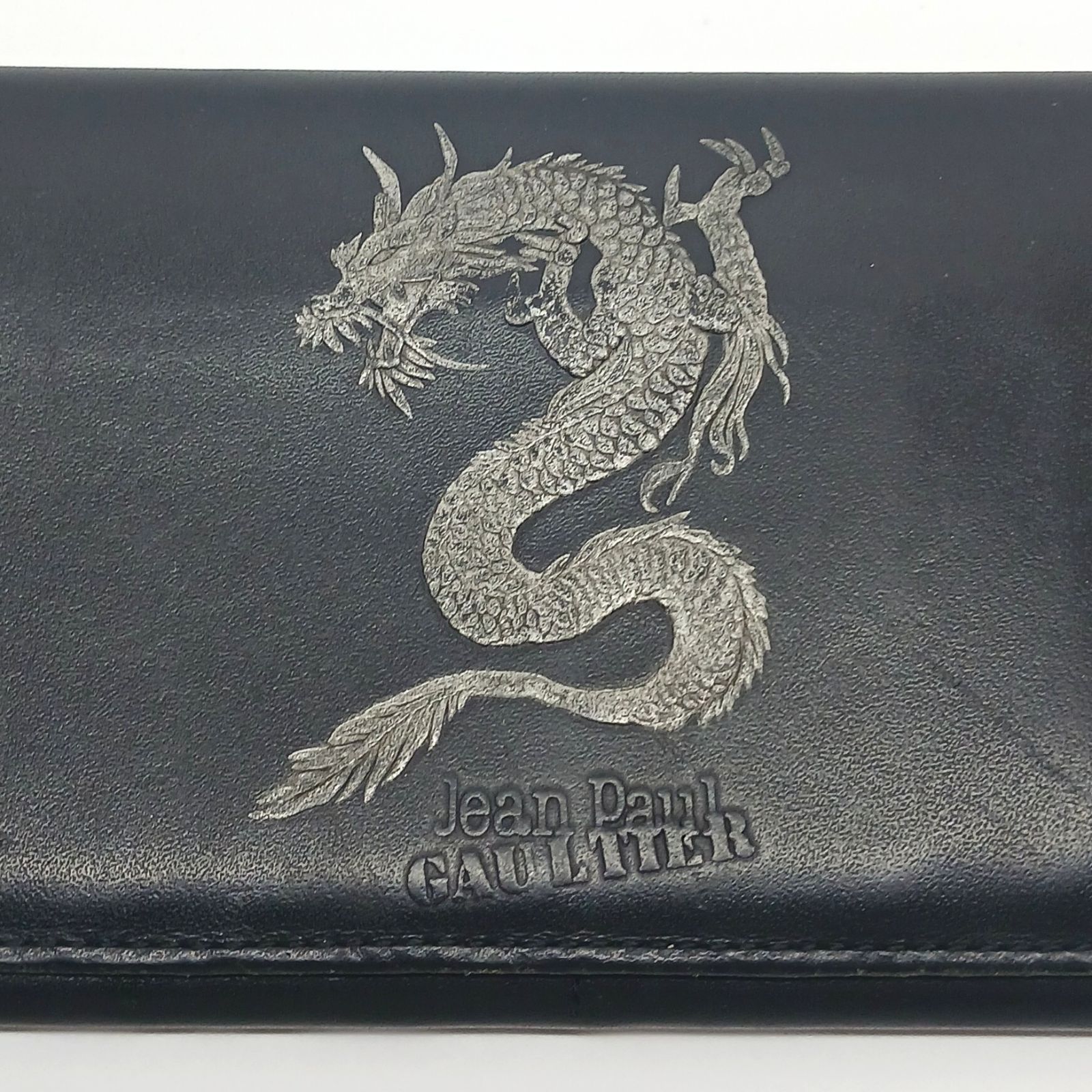 Jean Paul Gaultier ゴルチェ 二つ折り 長財布 シルバードラゴン