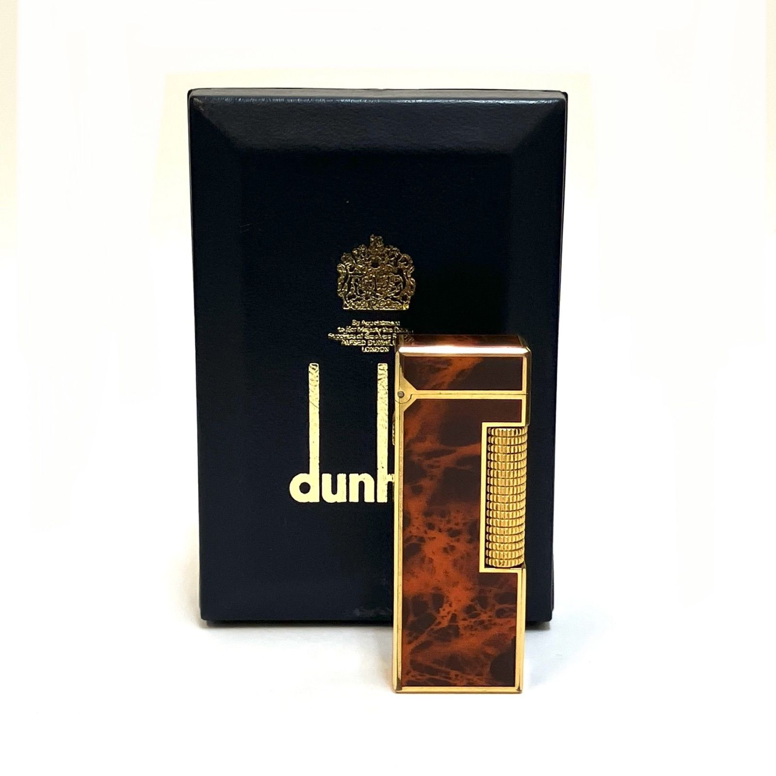 dunhill＊ダンヒル 専用ケース付き ガスライター マーブル柄 べっ甲調 