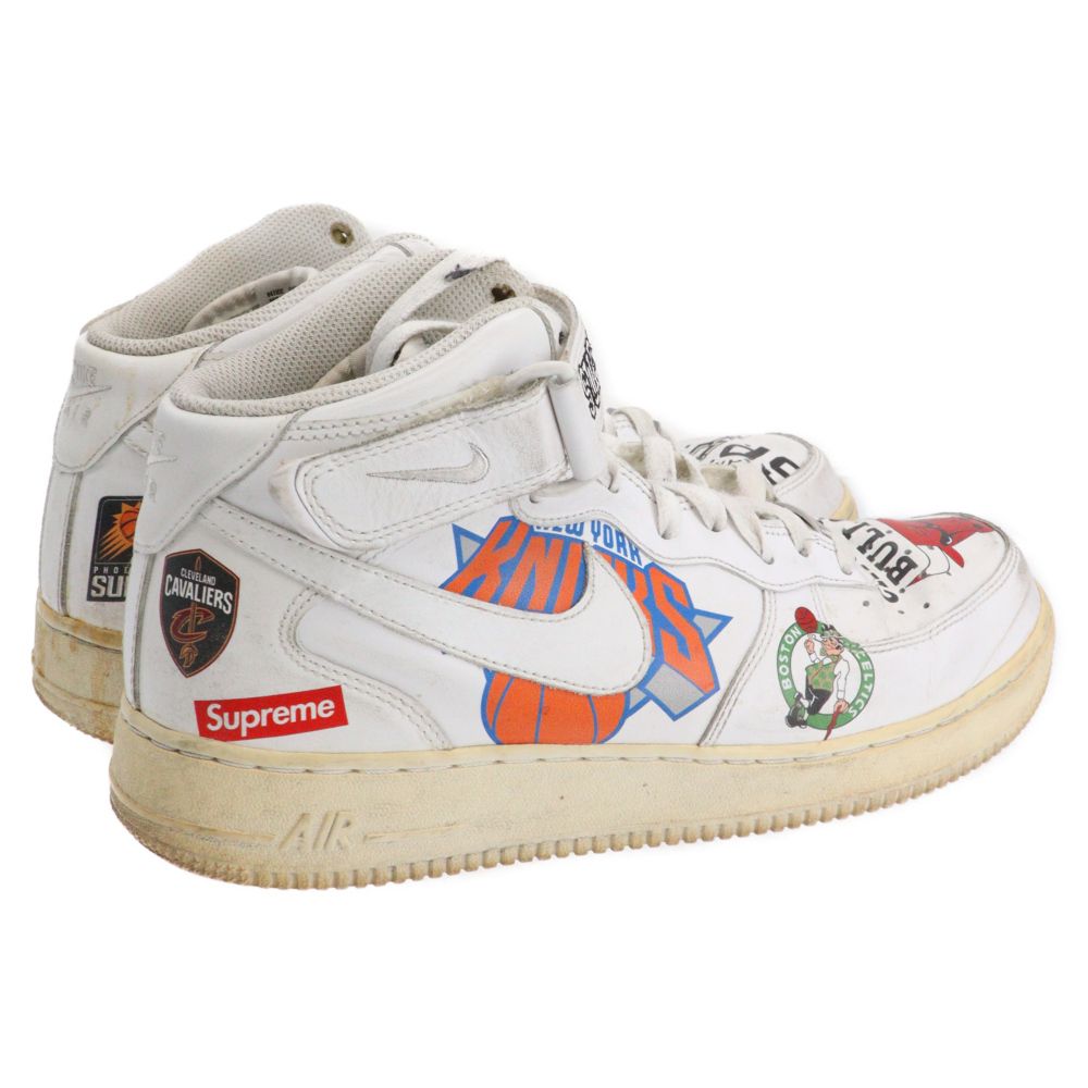 SUPREME (シュプリーム) AIR FORCE 1 MID NBA TEAM ナイキ エアフォース1 ミッド エヌビーエーチーム ミドルカットスニーカー ホワイト US8.5/26.5cm AQ8017-100