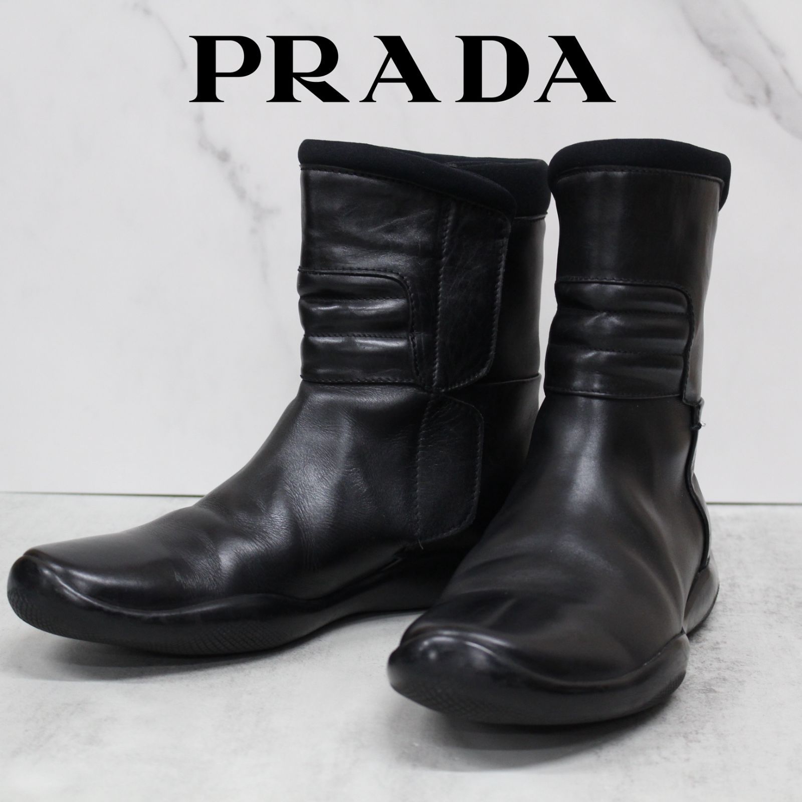 S914)PRADA SPORT レザー ブーツ サイズ7 メンズ プラダ 靴