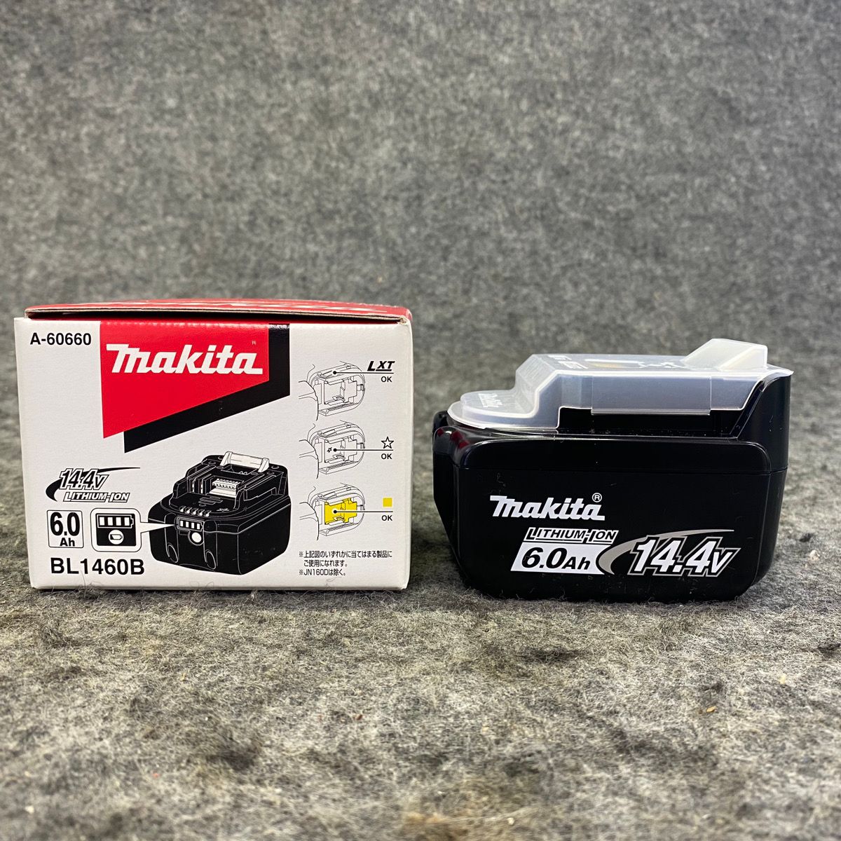 送料無料！【未使用品】化粧箱付き マキタ バッテリー 純正 BL1460B 14.4V 6.0Ah makita A-60660 残容量表示 アステリスク マーク付◇アクトツール富山店◇