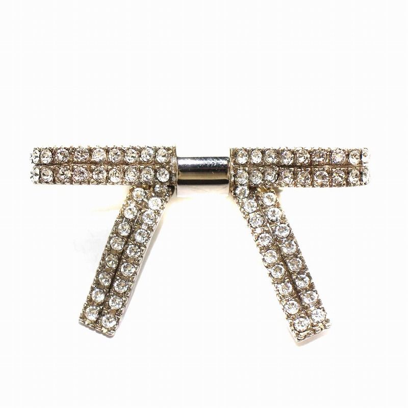 miumiu バレッタ シルバー ミュウミュウ miumiu バレッタ 髪留め リボン ラインストーン