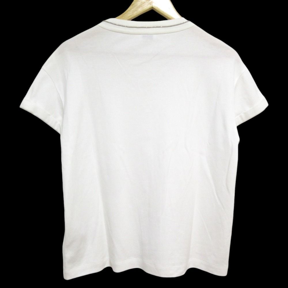 BRUNELLO CUCINELLI ブルネロクチネリ モニーレ Vネック 半袖 Tシャツ Mサイズ ホワイト レディース 古着 中古 BRUNELLO CUCINELLI - BRUNELLO CUCINELLI ブルネロクチネリ