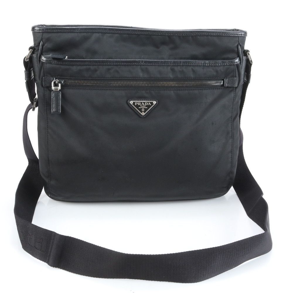 極美品 プラダ テスート ナイロン 三角ロゴ レザー ショルダーバッグ