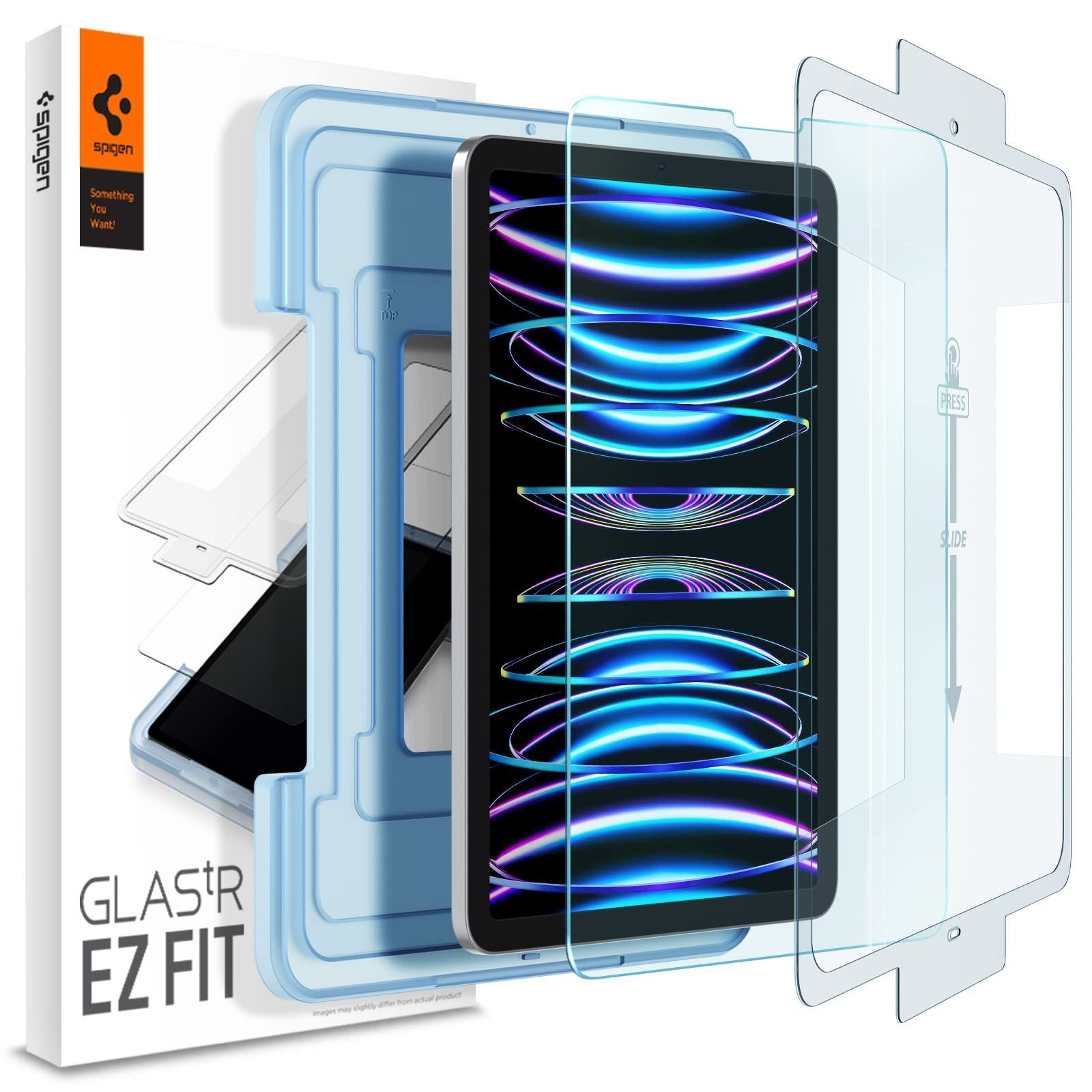 【在庫処分】ガラスフィルム Fit iPad Pro 11 第4世代 M2 2022 、iPad EZ Pro 11 2021、2020、2018 、iPad Air 5、iPad Air Spigen 4 用 貼り付けキット付き 保護 フィルム 1枚入