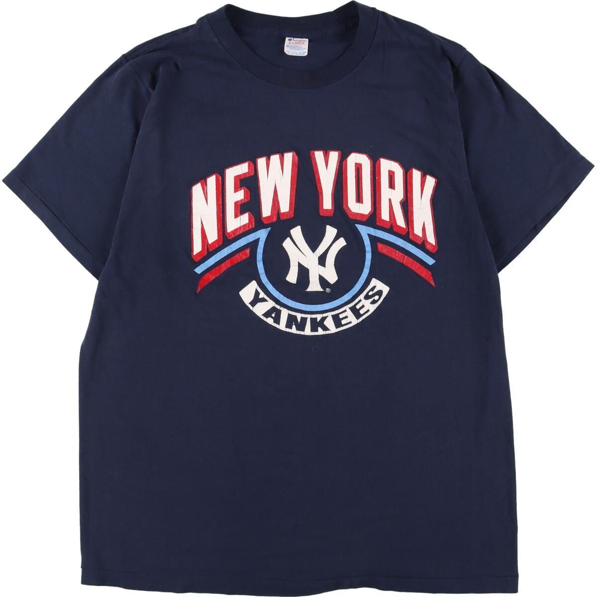 古着 80年代 チャンピオン Champion トリコタグ MLB NEW YORK YANKEES ニューヨークヤンキース スポーツプリントTシャツ  USA製 メンズM ヴィンテージ /eaa322418
